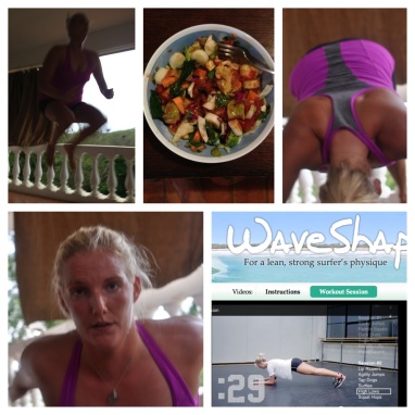 Working up a sweat...and Endless Salad to refuel compliments of Robert August